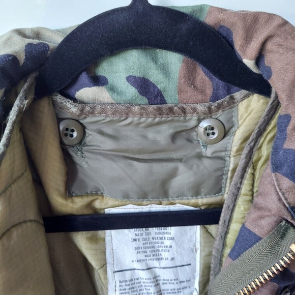 Men's Camouflage Coat SZ M Hunting Military Field Jacket With Liner Cold Weather - Picture 12 of 16
